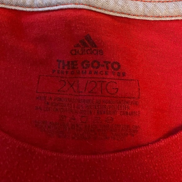 Kansas Jayhawks Adidas Kansas Hoops Short Sleeve T-Shirt Color Red Size XXL - Picture 3 of 4